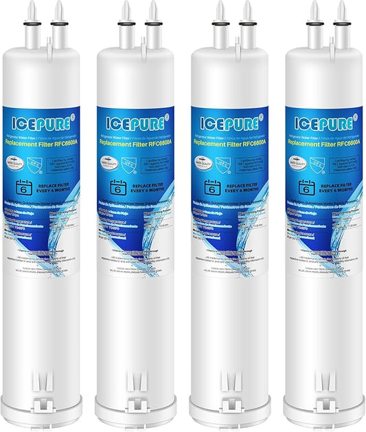 ICEPURE RFC6600A Refrigerator Water Filter Replacement for 4396841, EDR3RXD1, Everydrop® Filter 3, 4396710, Kenmore® 9030, 9083, 46-9083, 46-9030,4PACK