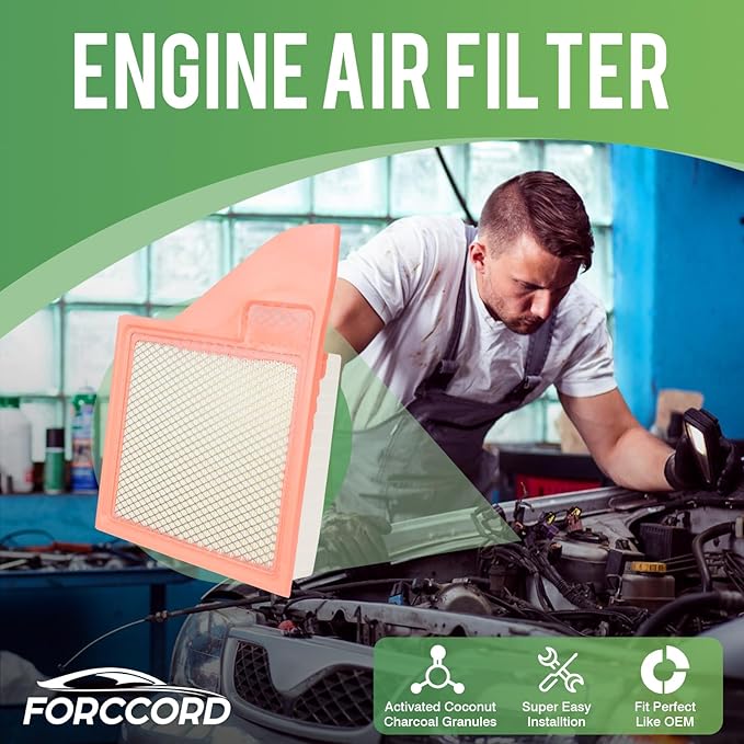 Cabin & Engine Air Filter Fit for Ford Mustang 2011-2014 5.0L/3.7L, Mustang 2010 4.6L Activated Carbon Cabin Filter Replacement CF10370 CA10781 Car Accessories