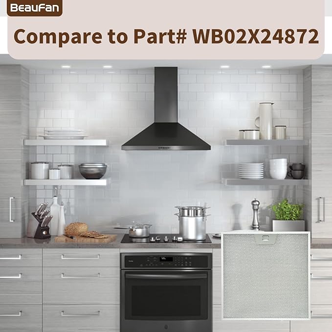 2 PCS WB02X24872 Range Hood Grease Filter Compatible with GE JVW5301EJ1ES, JVW5301SJ1SS, JVW5301BJ1TS, JVW5301FJ1DS, JVW5301EJ2ES Range Hoods