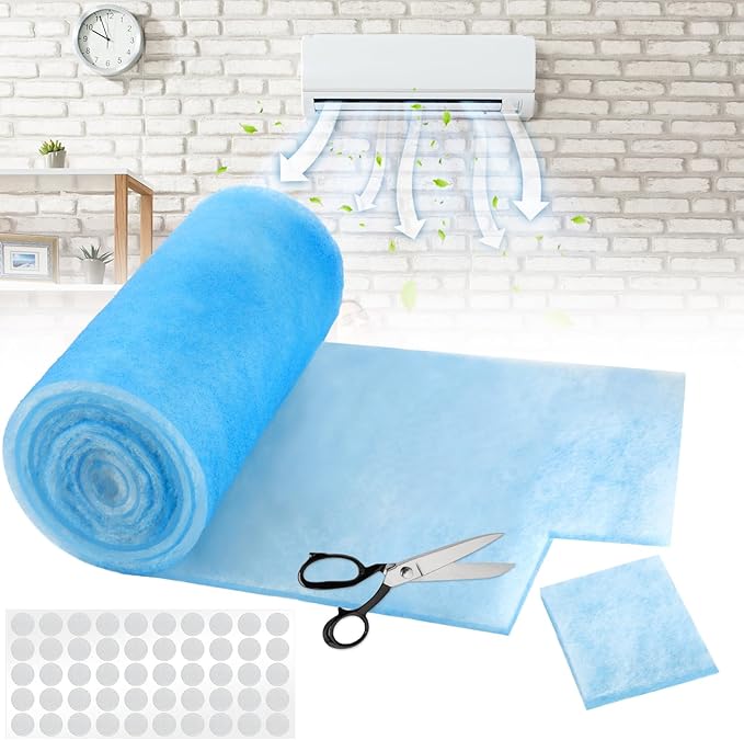 Frienda 20 x 118 Inch Merv 6 Reusable Air Vent Filter Cut to Size Electrostatic Floor Vent Filter with Adhesive Hook Tape Washable Replacement Compatible with Most Air Conditioning Furnace HVAC