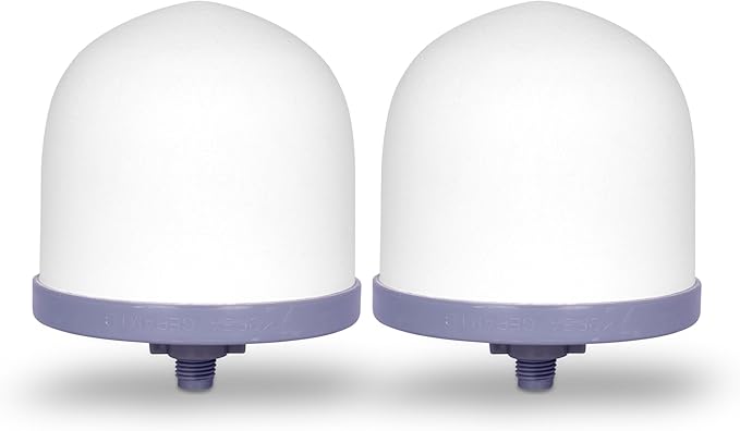 Replacement Ceramic Dome Water Filter 0.2 to 0.5 micron for Countertop & Water Coolers. First Stage of Filtration, Traps all Impurities (Set of 2)