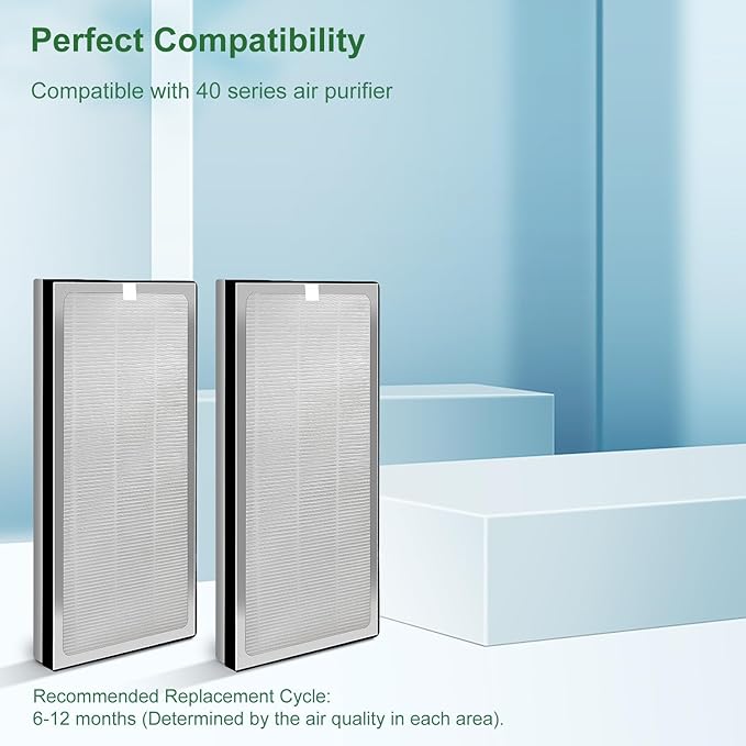 4 Pack 40 Replacement Filter for MA Air Puri-Fier Models 40, 3-in-1 Contains Pre-Filter and Activated Carbon Fil-ter。