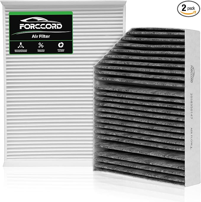 Cabin Air Filter Kit Fits for Mercedes GLC300 E300 C300 E350 GLC350e C400 E400, C43/C63/ E43/E53/E63/GLC43/GLC63 AMG 2015-2023 Replacement 2058350147 1668300218 External & Internal