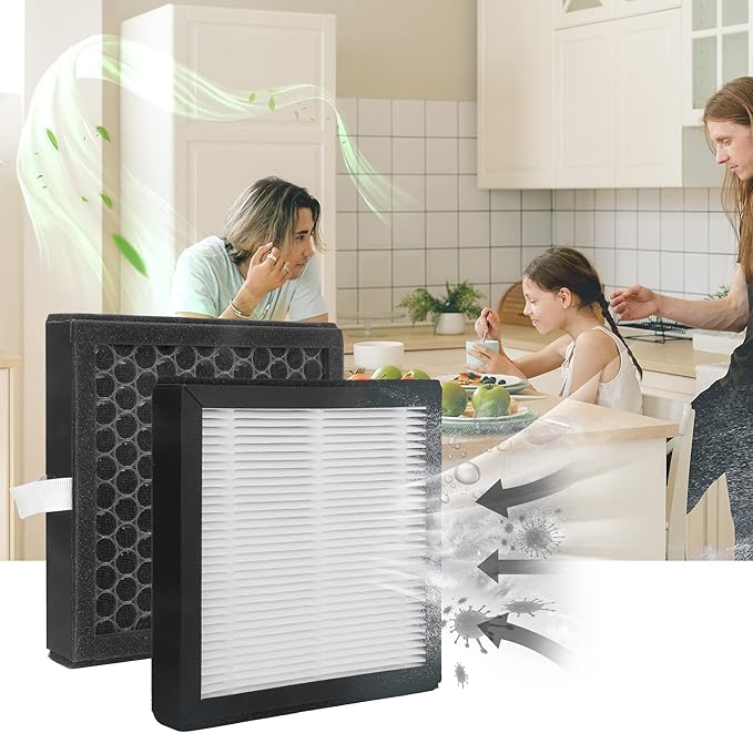 4 Packs DH02 Replacement Air Filter Compatible with Tenergy Sorbi DH02 1000ml 2 in 1 Dehumidifier &Purifier, Afloia AQ8 Q8, Honati, Hysure Q7 Purifier