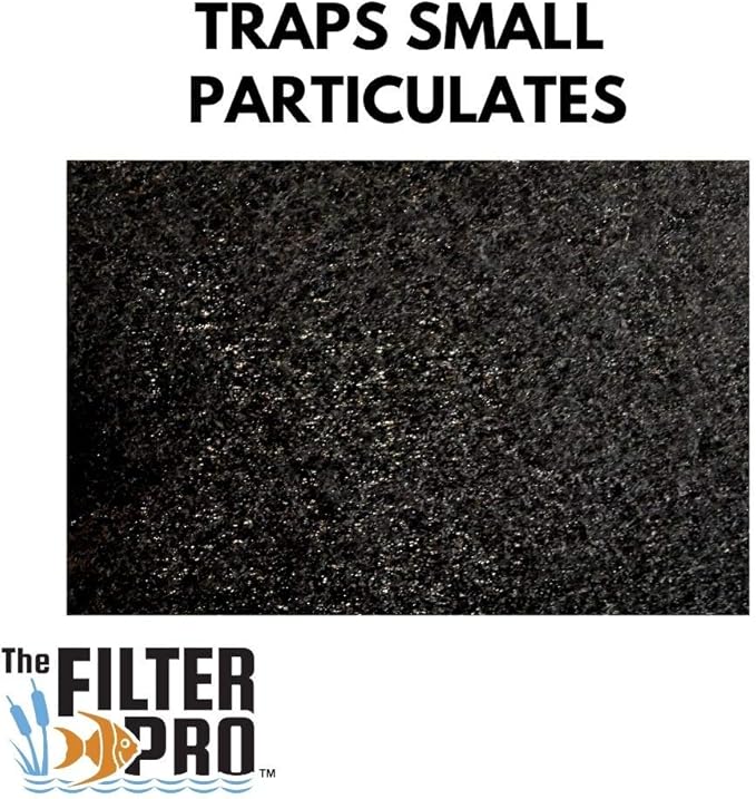 Carbon Fine Filter Media, 3/8" Thick, 12" x 54" Roll, Perfect for Aquariums, Ponds or Water Gardens, Made in USA