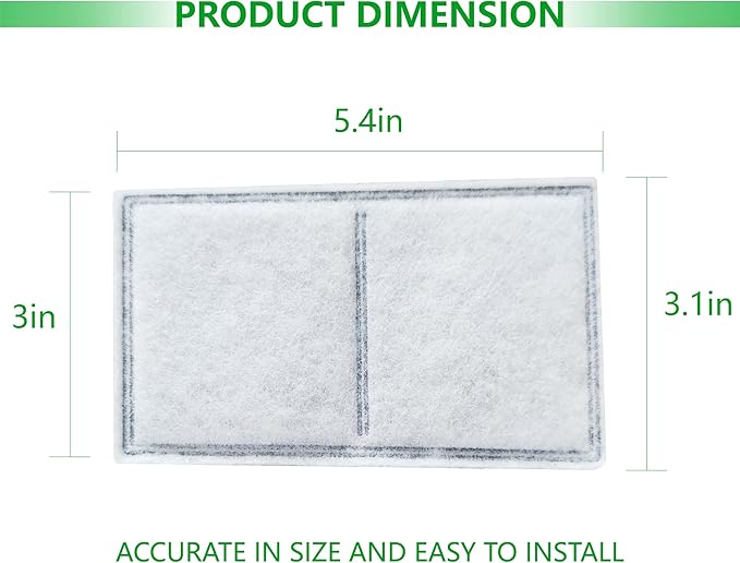 12 Pack Pet Fountain Premium Carbon Replacement Filters Compatible with PetSafe Drinkwell Platinum, Multi-Tier, Everflow, Outdoor Dog Water Dispenser, Dog Cat Water Fountain Charcoal Filters