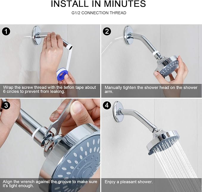 HOPOPRO 5-Mode High Pressure Shower Head - The Washington Post, NBC News, Today TV Show Recommended - High Flow Fixed Showerheads (4 Inch Matte Black)