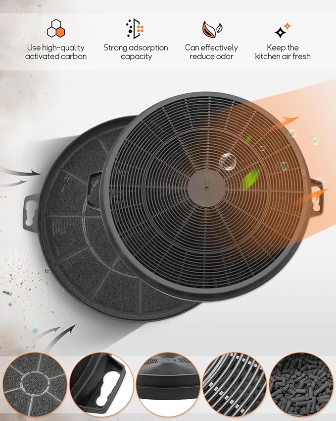 2 Pack CF001 Range Hood Charcoal Filter Fit for MCBON IE71-30/36 IE71-BLACK TE77, Fit for SOONYE SOP05-30 SOP05-36 SOP06-30 SOT02-30, Fit for Zline/EALLMALL/AKDY