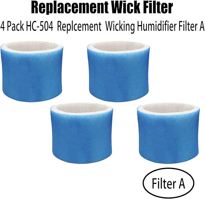 HAC504 Wicking Humidifier Filter Type A Replcement for Honeywell HCM-350 HEV355 HCM-710 HCM-315 HEV312 Humidifiers Part HAC-504 HAC-504AW HAC504V1 Wick Filters (4 Pack Blue)