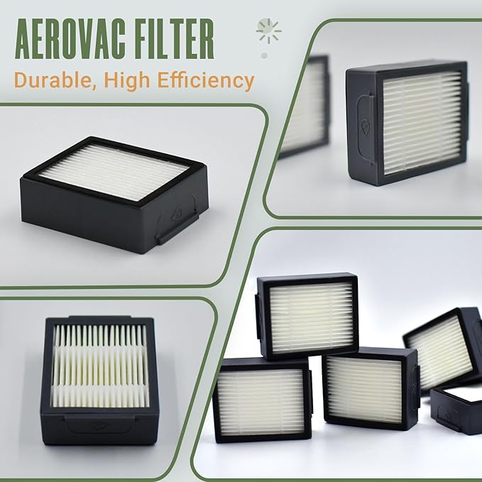 Replacement Parts Accessories Kit for iRobot Roomba i7 i7+ i6 i6+ i3 i3+ i8 i8+ i4 i4+ i5 i5+ i2 i2+ i1 i1+ i e Series Robotic Vacuum Attachment, 1 Rubber Brush, 5 HEPA Filter, 6 Side Brush