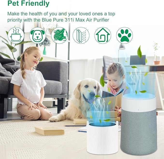 Blue Pure 311i Max Replacement Filter Compatible with Blue Pure 311i Max Air Pu-rifi-er, 3-in-1 High-Efficiency and Activated Carbon Filter, Part#Blue Pure F3MAX,(Not for 311i+ max)