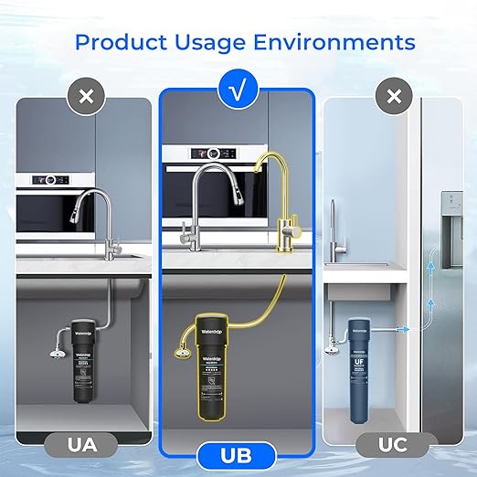 Waterdrop 10UB-CM 6 Months Under Sink Water Filter (Include: System+ 𝐅𝐚𝐮𝐜𝐞𝐭) for 99% Chloramine Reduce- Ideal for California, Florida and Washington- NSF/ANSI 42 Certified- with Faucet