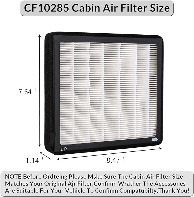 CF173,CF10285,Cabin Air Filter with activated carbon particle for Toyota Tundra,Camry,Yaris,Corolla,RAV4,Sequoia,4runner.Subaru,Legency.Land Rover,Range Rover,Sport.Jaguar,F-Type.Lexus.Pontiac.Scion.