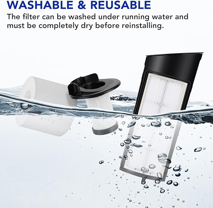 Vacuum Filter Replacement for Shark ICZ362H IC160 IC162 - Accessories Parts for Shark Vertex Pro Powered Lift-Away Cordless Vacuum- 2 Foam Filter and 2 Pre-Motor Filter 1 HEPA Filter and 1 Brush