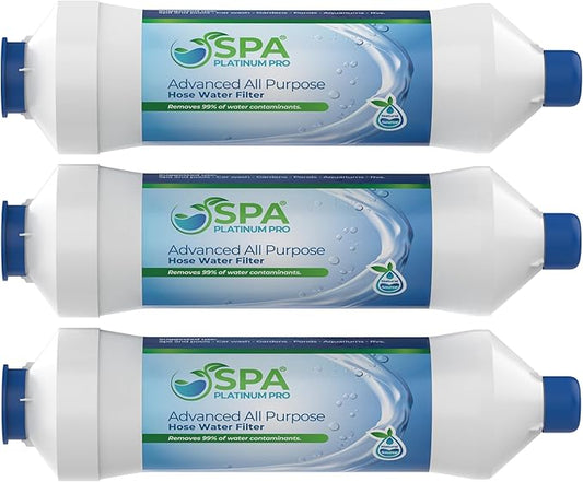 All Purpose Hose Water Filter for Pools, Spas, and RVs | Pack of 3 High Performance Water Filtration System | Filters Up to 40,000 Gallons for Clean and Safe Water Use