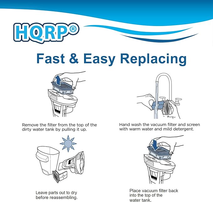 HQRP 2-pack Filter compatible with Bissell 2328, 2305, 2305K, 2303, 2306A, 2306, 23062, 23068 CrossWave Pet Pro Multi-Surface Wet Dry Vac Vacuum Cleaners