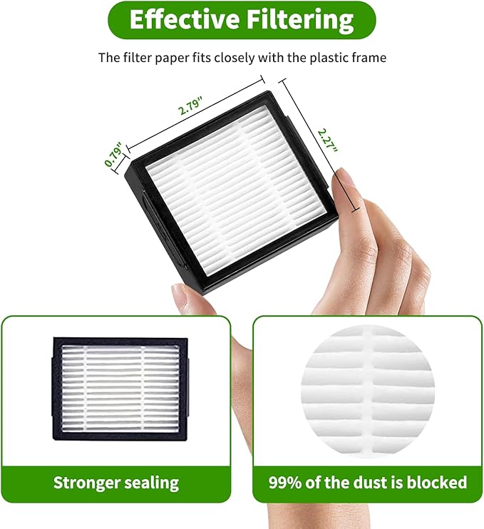 Replacement Parts Specific for R-oomba Combo 10 max j9+ j7+/Plus Robot Vacuum Cleaner,Accessories Inclue 2 set Roller Brushes,4 Filters,4 Microfiber Mopping Pad,8 Side Brushes,6 Dust bags