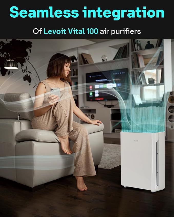 Leemone Vital 100 Replacement Filter Compatible with LEVOIT Vital100 Air Purifier and VAVA VA-EE004 Air Purifier, True HEPA High-Efficiency Activated Carbon, Vital 100-RF, 2 Pack