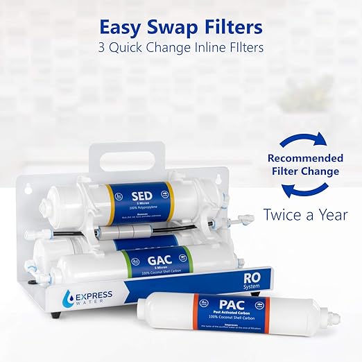 Express Water EZRO5 Countertop Reverse Osmosis Water Filtration System, Simple Set Up Faucet Filter, White