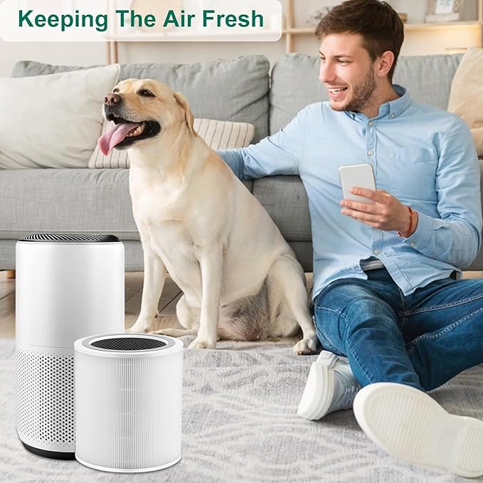 2 Pack Core 400S Replacement Filter Compatible with LEVOIT Core 400S, 3-in-1 Filter, Activated Carbon Filtration, Compared to Part# Core 400S-RF White