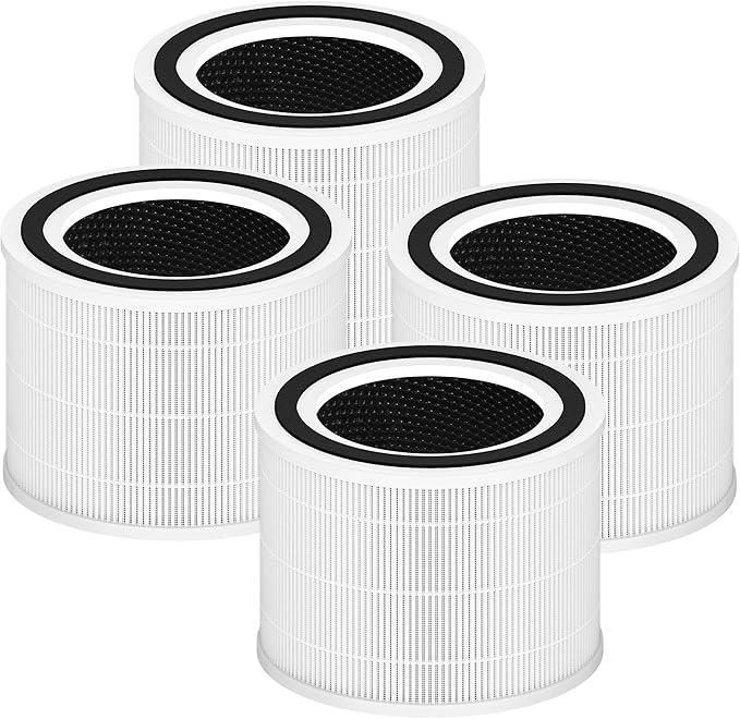 Core 300 Replacement Filter for LEVOIT Core 300, Core 300S and Core 300-P Air Purifier, 3-in-1 H13 True HEPA Filter Replacement, Compared to Part # Core 300-RF, 4 Pack, White