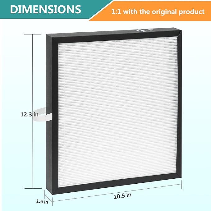 2 Pack KJ217 Air Purifier Filter Replacement, Compatible with MOOKA KJ217 Air Purifier, 3-in-1 True HEPA Filter, High-Efficiency Activated Carbon Filter
