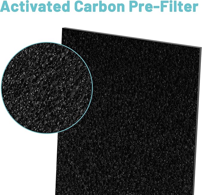 1183900 Replacement Filter Compatible with Whirlpool Air Purifier APT30010M, APT40010R, APT42010M, APT50010M and APMT2001M, with 4 counts 817500 Activated Carbon Pre-filter