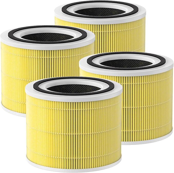 Pet Allergy Replacement Filter Compatible with Puro 240 Air Purifier, 3-in-1 Filtration System Filter Replacement, HP-14 with Activated Carbon Filter, 4-Pack