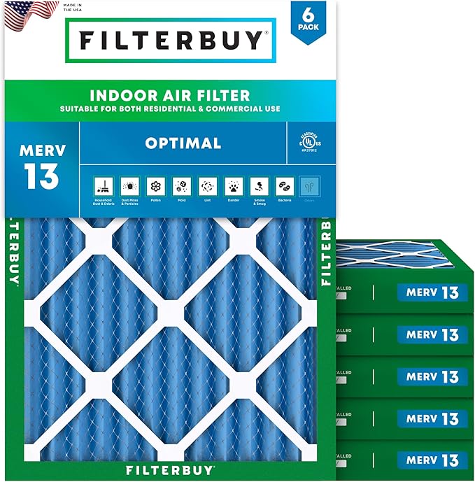 Filterbuy 24x28x2 Air Filter MERV 13 (MPR 1900) Health Defense Replacement (6-Pack), Electrostatic Pleated HVAC AC Furnace Filters, Made in USA (Actual Size: 23.50 x 27.50 x 1.75)