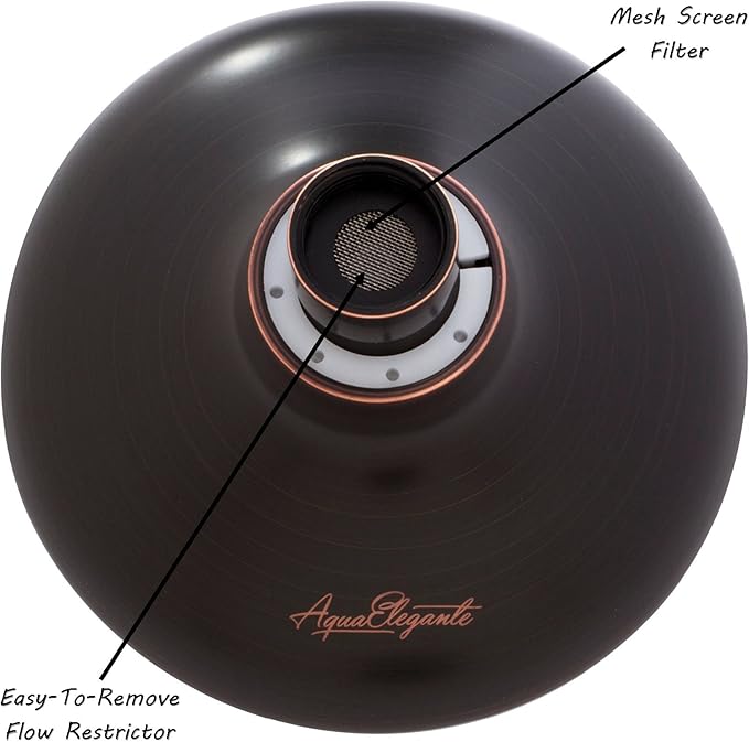 6 Function Adjustable Luxury Shower Head - High Pressure Boosting, Wall Mount, Bathroom Showerhead For Low Flow Showers, 2.5 GPM - Oil-Rubbed Bronze