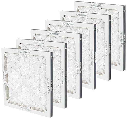 Amazon Basics 12x12x1 Air Filter 6 Pack, MERV 8 AC Furnace Filters (Actual Size: 11.75" x 11.75" x 0.75")