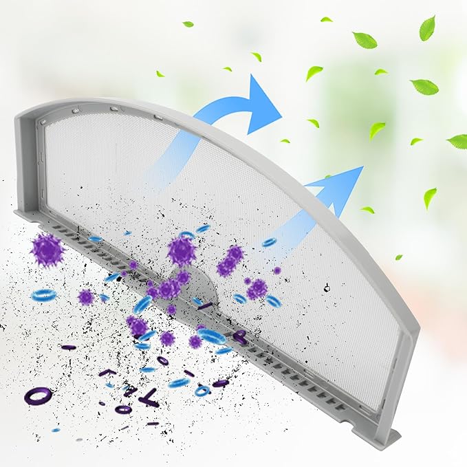 2 Pack WE03X23881 Dryer Lint Filter Replacements Compatible with GTD45EASJ2WS GTD45EASJ0WS HTX21PASK0WW Dryer Lint Screen Trap, Replaces PS11763056 AP6031713