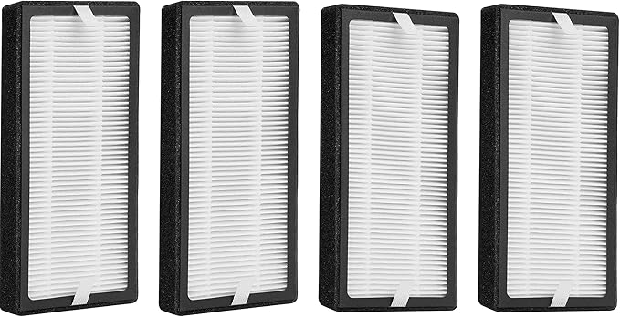 4 Pack of AP-DT10FL True Hepa Replacement Filter Compatible with HomeMedics TotalClean Desktop Air Purifier Models AP-DT10BK and AP-DT10WT. Compare to Part # AP-DT10FL