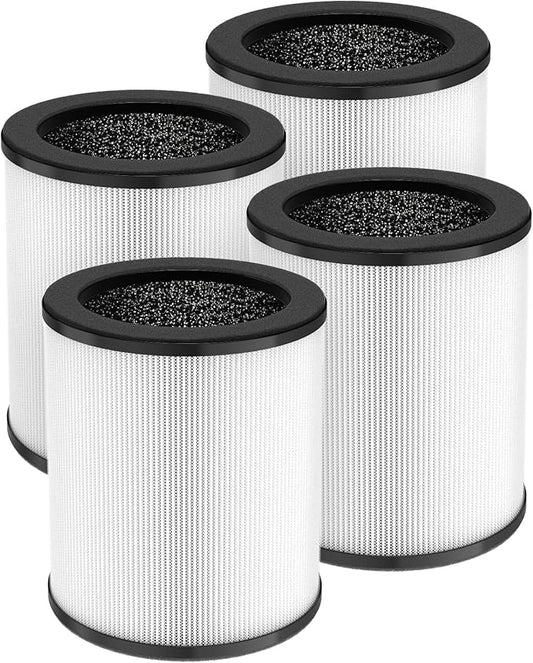 4 Pack KJ80 Replacement Filter, 3-in-1 KJ80 H13 HEPA Filter High Efficiency Air Purifier Filter Replacement for Druiap KJ80 (Not for KJ150 Model Air Purifier), Compared to part# AF3080