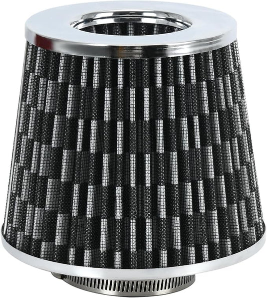 PTNHZ Universal Carbon Fiber 2.5" 63mm High Flow Cold Air Intake Cone Air Filter Power Intake Air Inlet System Air Cleaner