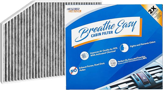 Spearhead Odor Defense Breathe Easy AC & Heater Cabin Filter | Fits 2/3/4 Series, i4, M2, M3, M4 X3, X4, Z4, GR Supra Like OEM | Up to 25% Longer Lasting w/Activated Carbon (BE-553B)