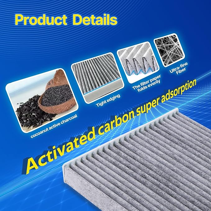Cabin Air Filter Fits GLADIATOR 2020-2024, WRANGLER 2018-2024, Replacement for CF12450, FDC12450
