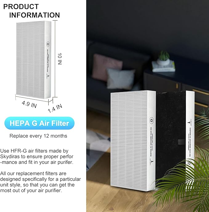 2-pack G Replacement Filter Compatible with Honeywell HEPA Clean Air Purifiers HPA020(B) HPA030(B) & HPA075 HPA080 and HPA175 HPA180 Series, HRF-G1/HRF-G2 Air Filter For Allergies Wildfire Pollen
