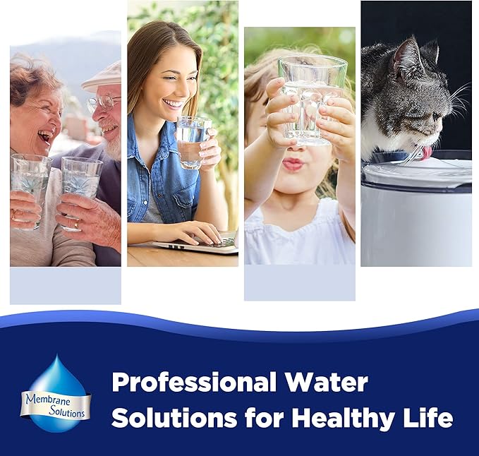 Membrane Solutions 5 Micron 10" x 2.5" Sediment Water Filter Replacement Cartridge for Any Water Filter 10 x 2.5 inch Whole House RO System, Compatible with GE FXUSC, Aqua-Pure AP110, WHKF-GD05-6 Pack