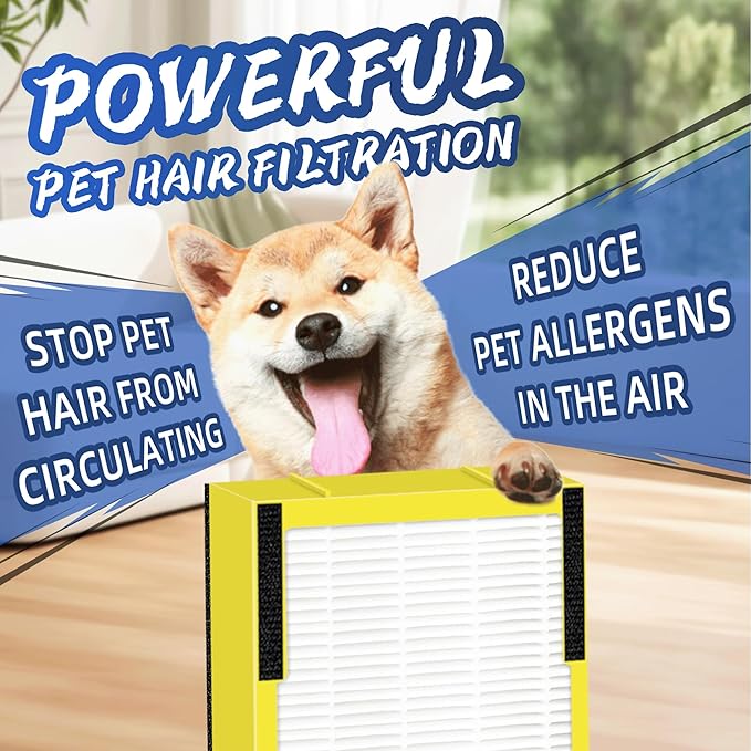 FLT4825 HEPA Filter B Replacement Compatible with G-Guardian Air Purifiers AC4825 AC4825E AC4825W AC4300 AC4800 AC4900 AC4850,4 H13 True HEPA Filters+8 Carbon Pre-Filters