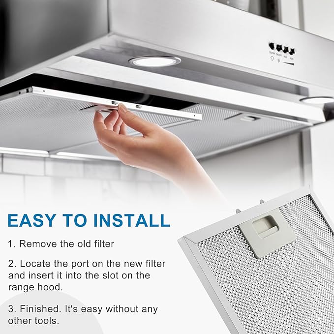 2-Pack W10169961A Hood Vent Grease Filter 10.5" X 12" Microwave Grease Filter With 3-Layer Aluminum Mesh Compatible with Whirlpool, Jenn.Air Range Hoods Replaces W10875058 W11245983 by AMI PARTS