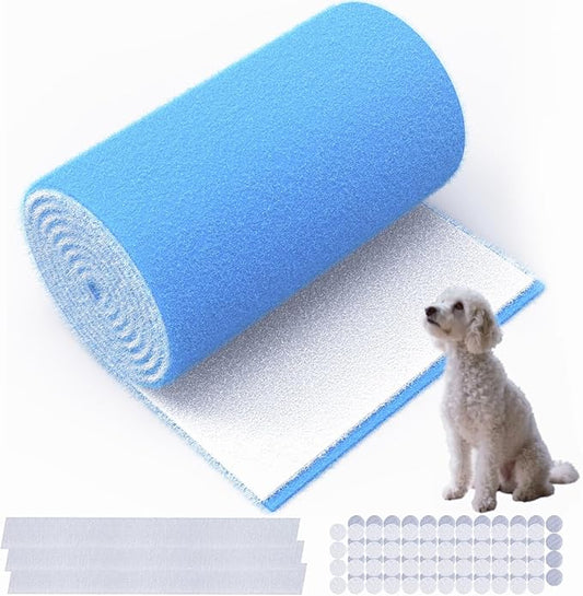 Air Vent Filter, 12"X100" Cut to Size Air Filter Material, MERV 8 Electrostatic Air Filter Roll, Blue & White Vent Filters for Home Floor, Rv Ac Vent, Ceiling, Refrigeration, HVAC Furnace Vent, Etc