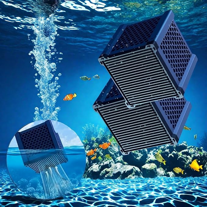 Pure Cube Water Trough Filter 2.0 Eco Aquarium Water Purifier Cube with Honeycomb Charcoal for Fish Tanks, Horse Troughs, Livestock & Stock Tanks (Blue, 1PCS)