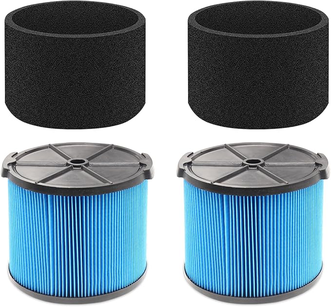 VF3500 Filter Replacement Kit for Ridgid 3–4.5 Gallon Wet/Dry Shop Vacuums – Includes VF3500 Filters, 26643 Foam Filter Sleeves, Replaces WD4050 WD3050 WD4080 WD4522 4000RV 4500RV WD4070