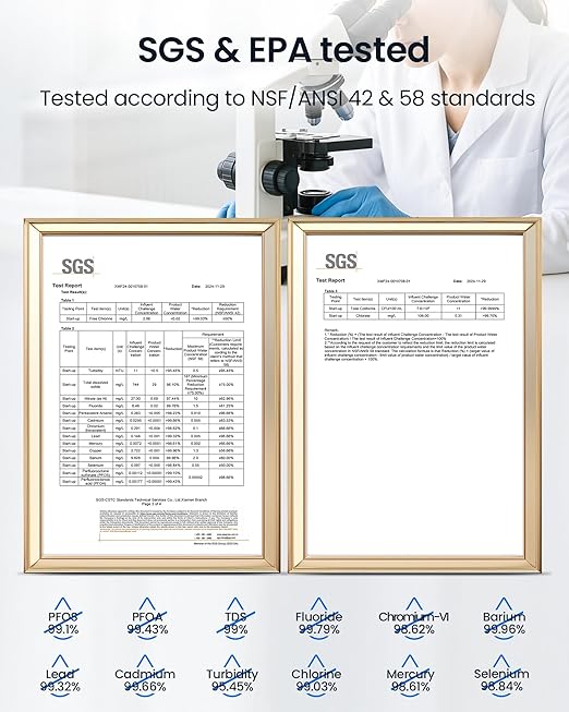 U1 Pro Reverse Osmosis System, 800GPD Tankless Reverse Osmosis Water Filter, 10-Stage Under Sink RO Water Filtration System, NSF/ANSI 42&58 Certified with Smart LED Faucet, 3:1 Pure to Drain