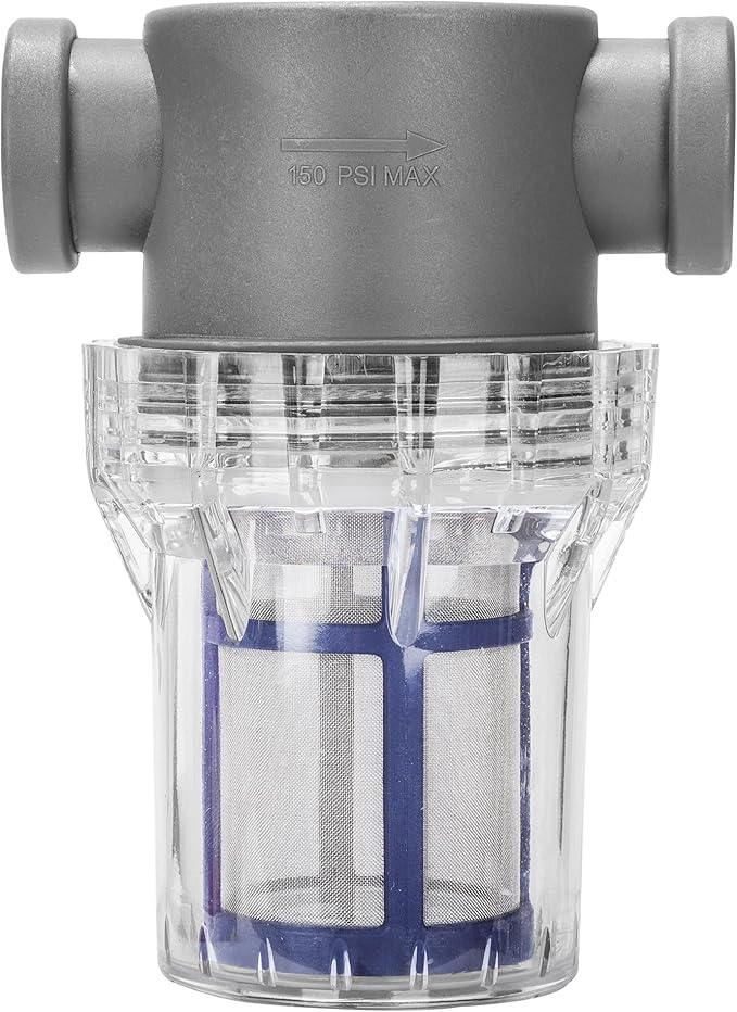 1/2'' Female NPT in-Line Strainer - Garden Hose Filter for High Pressure Washer, Sediment Filter with 100 Mesh Stainless Steel Screen (1/2'' 100 Mesh)