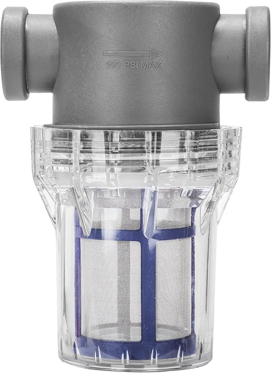 1/2'' Female NPT in-Line Strainer - Garden Hose Filter for High Pressure Washer, Sediment Filter with 100 Mesh Stainless Steel Screen (1/2'' 100 Mesh)