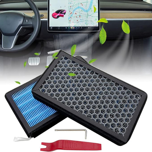 JOJOMARK Cabin Air Filter fits for Tesla Model 3/Y with Activated Carbon Fit for 2016-2024 Model 3/2020 2021 2022 2023 2024 Model Y (HEAP filter)