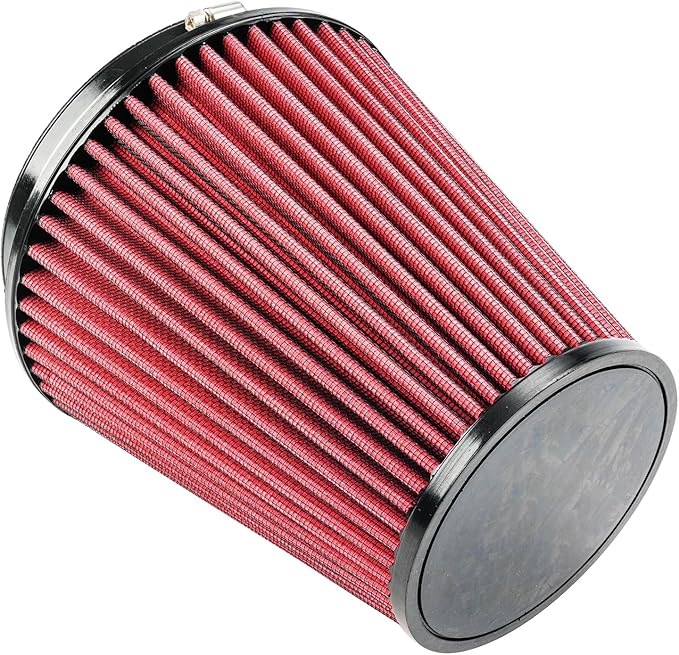 KAX Premium Washable Engine Air Filter, RU-1041 Universal Clamp-On Air Intake Filter, Reusable Replacement Air Filter, Flange Diameter: 6 In, Filter Height: 7.5 In, Flange Length: 1 In