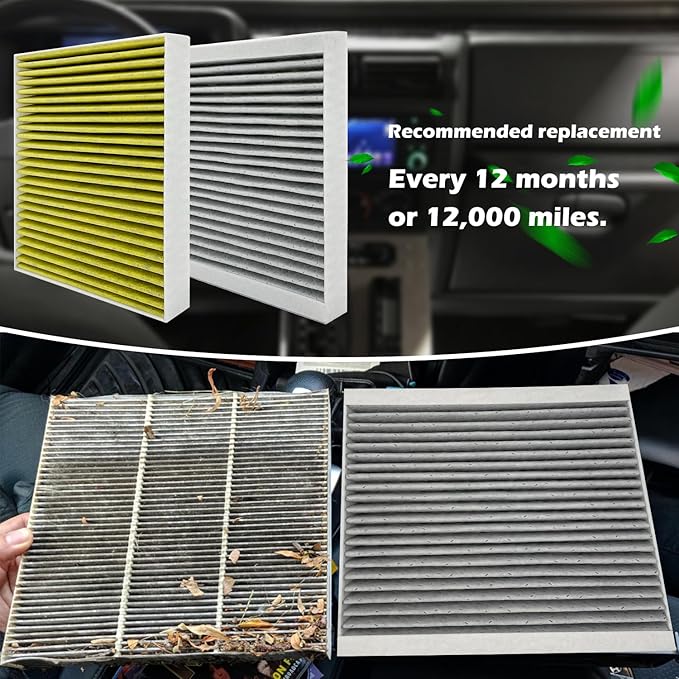 JOJOMARK HEAP Cabin Air Filter fit for CF11966,Sierra 1500, Silverado 1500, XT5, Camaro, Equinox, Suburban, Canyon, Impala, Yukon, Malibu 2019 2020 2021 2022 2023 2024 2025 with Activated Carbon